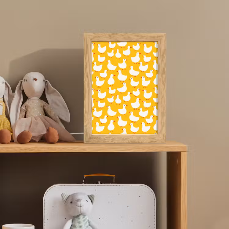 Eendjes - Patroon - Geel Light Box met kabel (Kinderlampje) klein 904 -sfeer2_kind