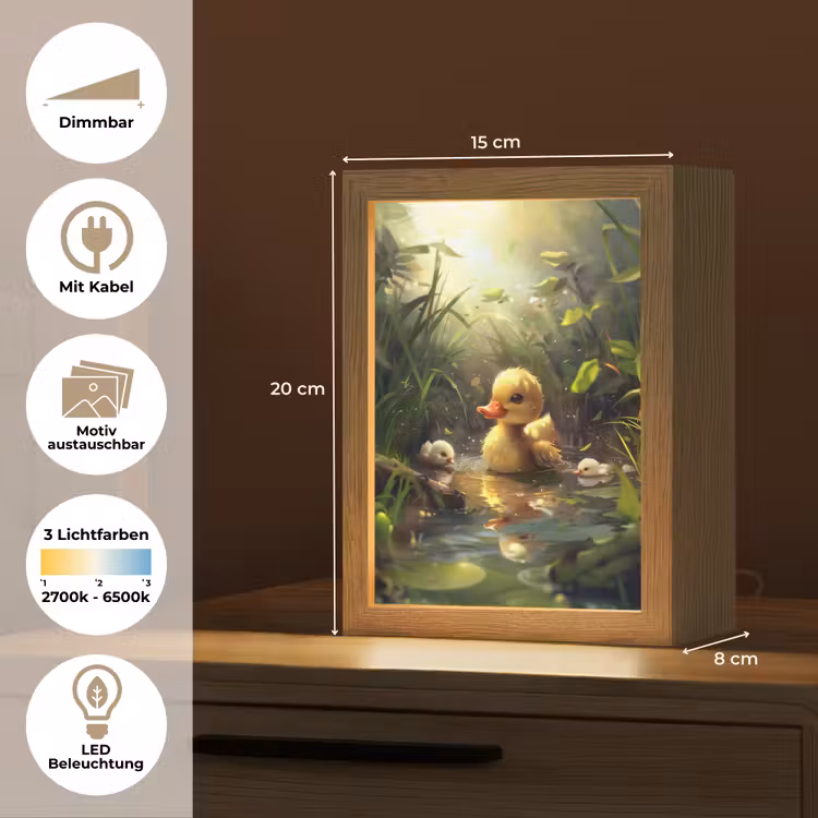 Eendjes - Dieren - Natuur Light Box met kabel (Kinderlampje) klein -USP_websiteoverzichtDE