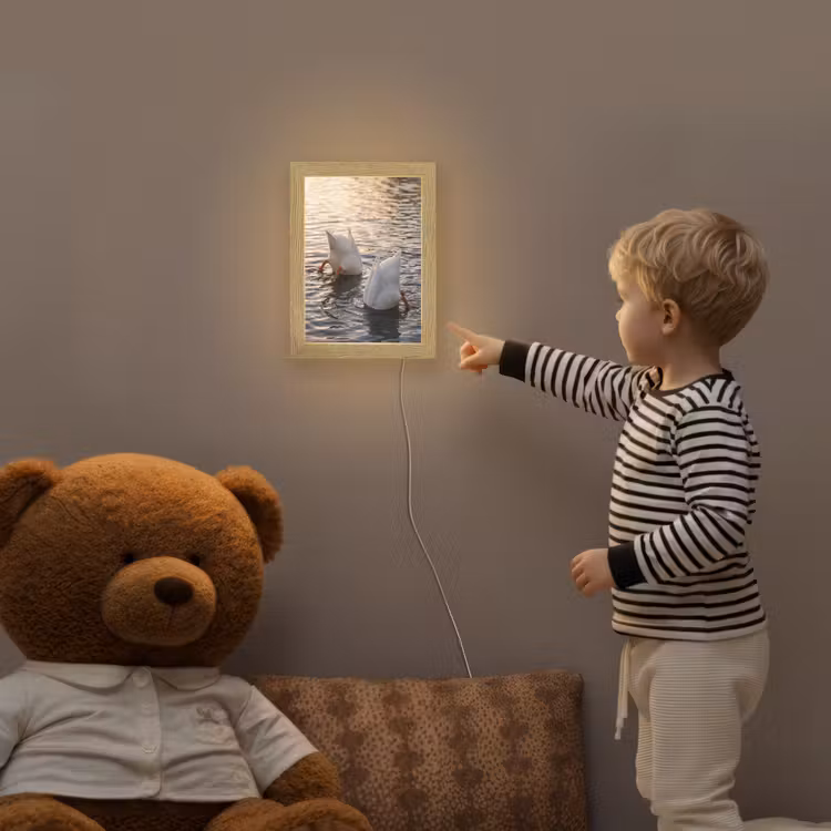 Eenden - Water - Natuur Light Box met kabel (Kinderlampje) klein -sfeer4a_kind
