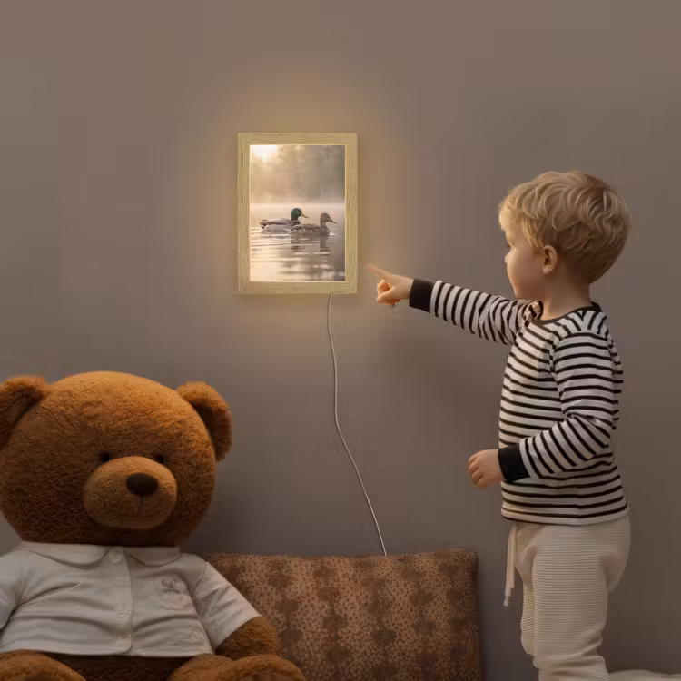 Eenden - Water - Mist - Natuur Light Box met kabel (Kinderlampje) klein -sfeer4a_kind