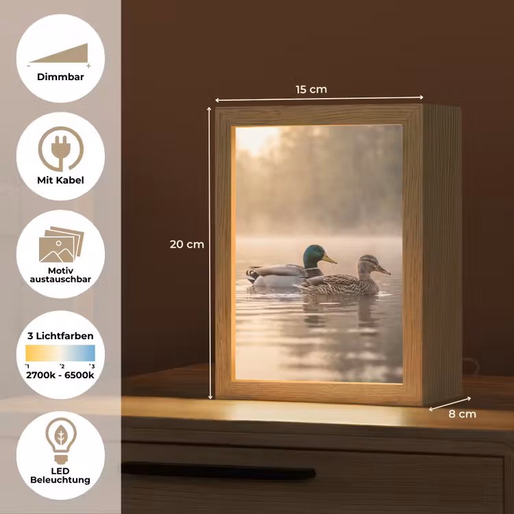 Eenden - Water - Mist - Natuur Light Box met kabel (Kinderlampje) klein -USP_websiteoverzichtDE