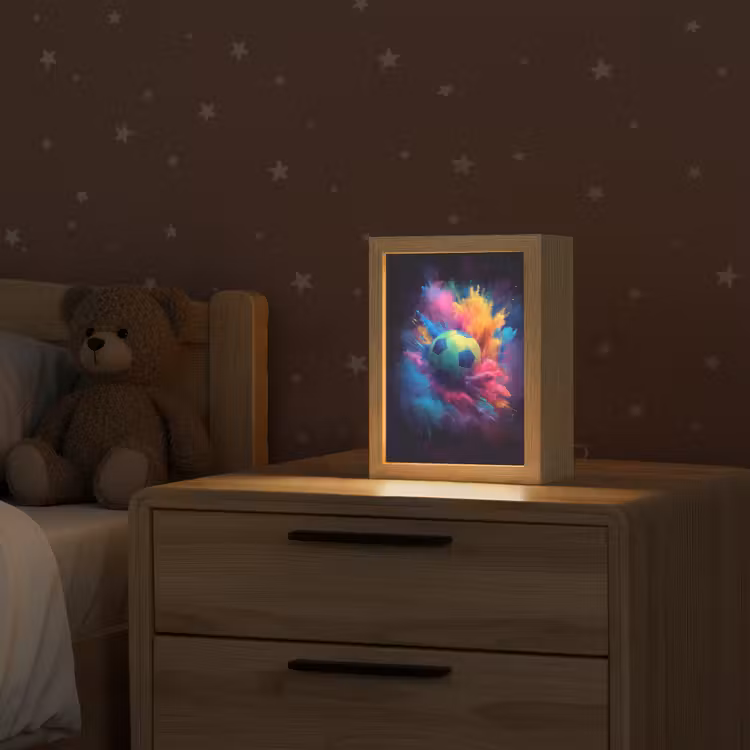 Explosie - Kleurrijk - Voetbal - Abstract Light Box met kabel klein -sfeer1_kind