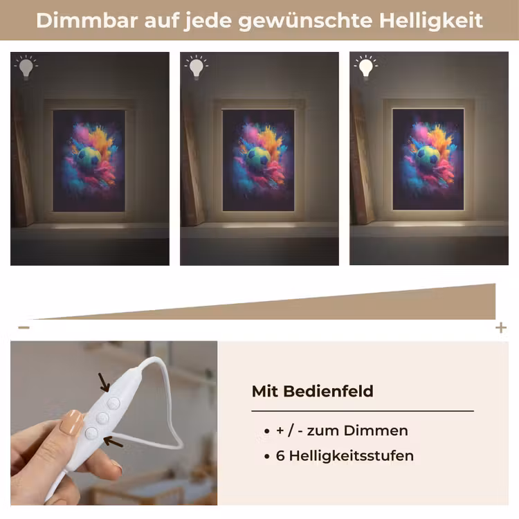 Explosie - Kleurrijk - Voetbal - Abstract Light Box met kabel klein -USP_dimbaarDE