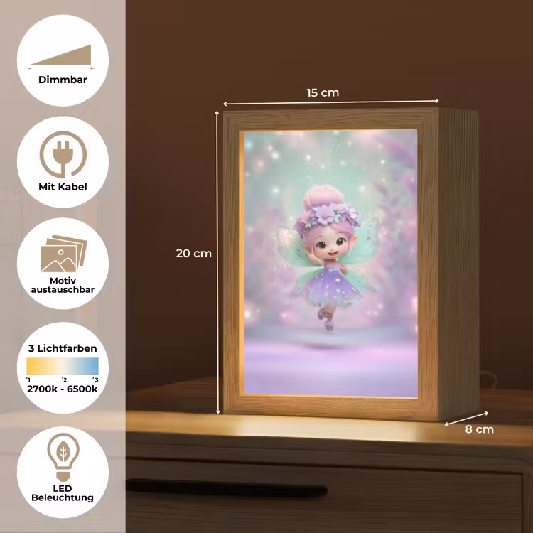 Fee - Paars - Sprookje Light Box met kabel (Kinderlampje) klein -USP_websiteoverzichtDE
