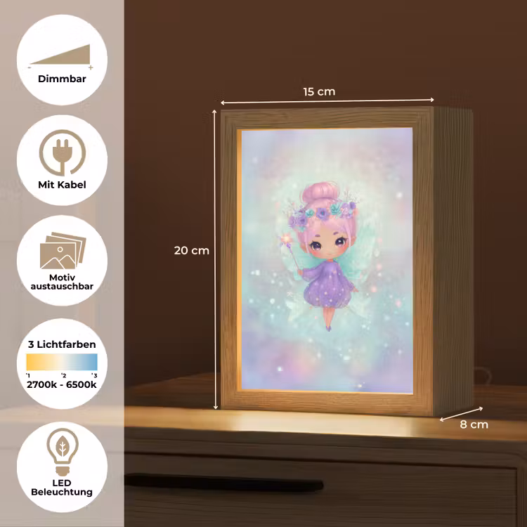 Fee - Paars - Glinsters Light Box met kabel (Kinderlampje) klein -USP_websiteoverzichtDE