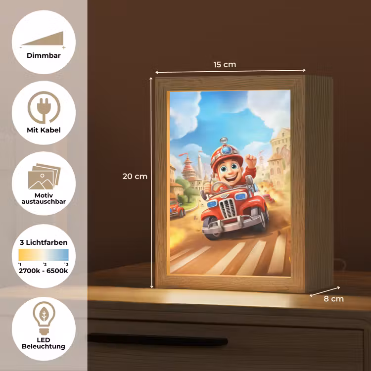 Brandweer - Jongens - Kinderen - Auto Light Box met kabel (Kinderlampje) klein -USP_websiteoverzichtDE