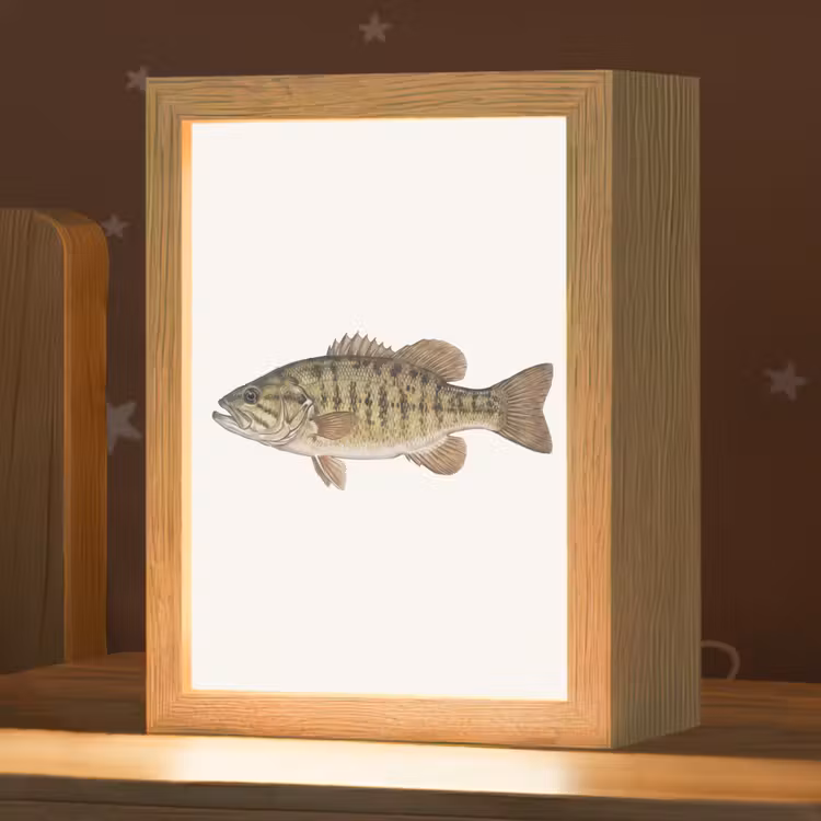 Vissen - Natuur - Vintage Light Box met kabel (Kinderlampje) klein -zzz_3d_website