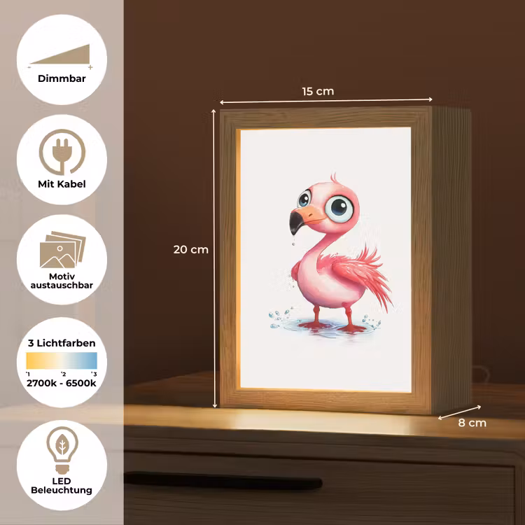 Flamingo - Roze - Water Light Box met kabel (Kinderlampje) klein -USP_websiteoverzichtDE