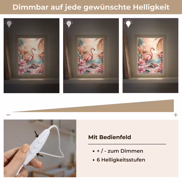Flamingo - Schildpad - Roze Light Box met kabel klein -USP_dimbaarDE