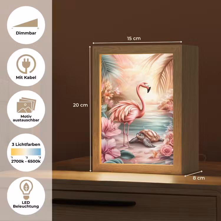 Flamingo - Schildpad - Roze Light Box met kabel (Kinderlampje) klein -USP_websiteoverzichtDE