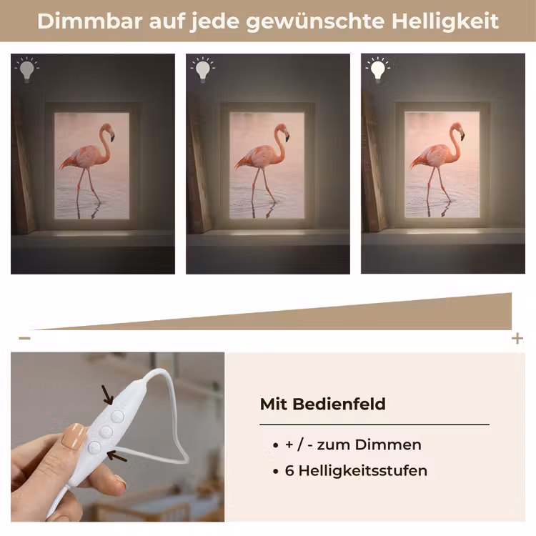 Flamingo - Water - Roze Light Box met kabel (Kinderlampje) klein -USP_dimbaarDE