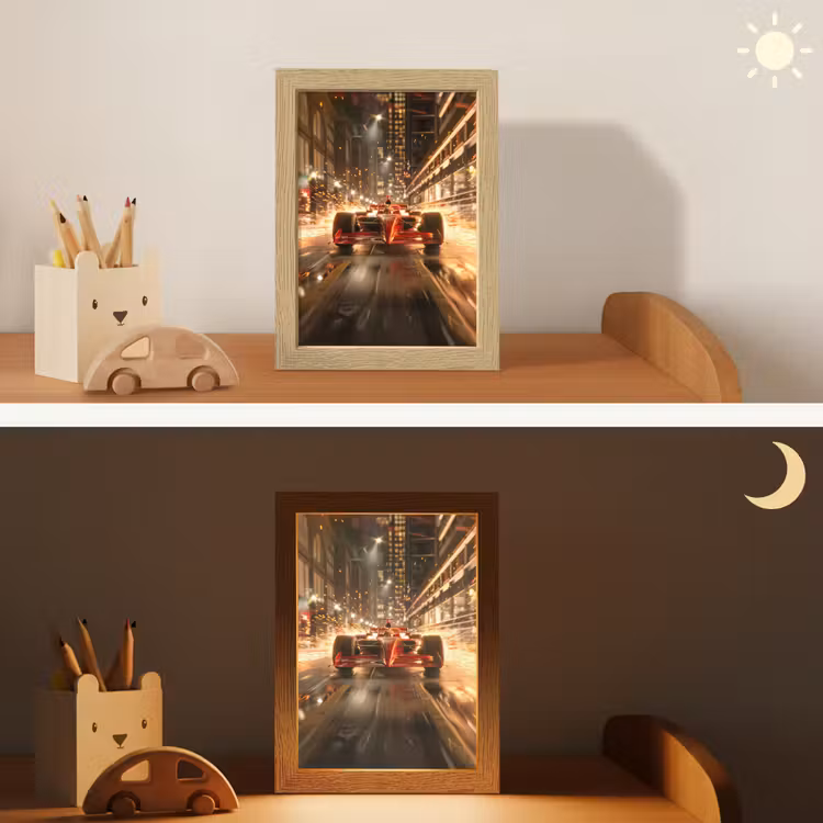 Formule 1 - Auto - Race - Goud - Jongens Light Box met kabel klein -sfeer3_kind