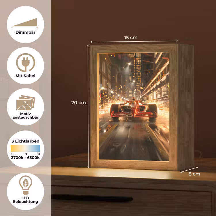 Formule 1 - Auto - Race - Goud - Jongens Light Box met kabel (Kinderlampje) klein -USP_websiteoverzichtDE