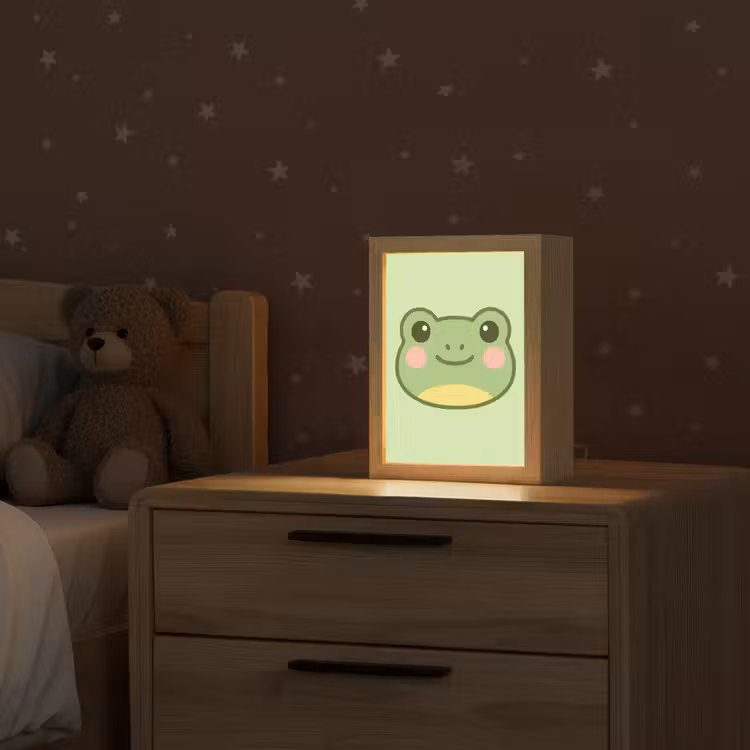 Kikker - Groen - Vriendelijkheid Light Box met kabel klein -sfeer1_kind