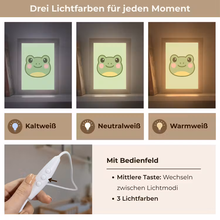 Kikker - Groen - Vriendelijkheid Light Box met kabel klein -USP_lichtkleurDE