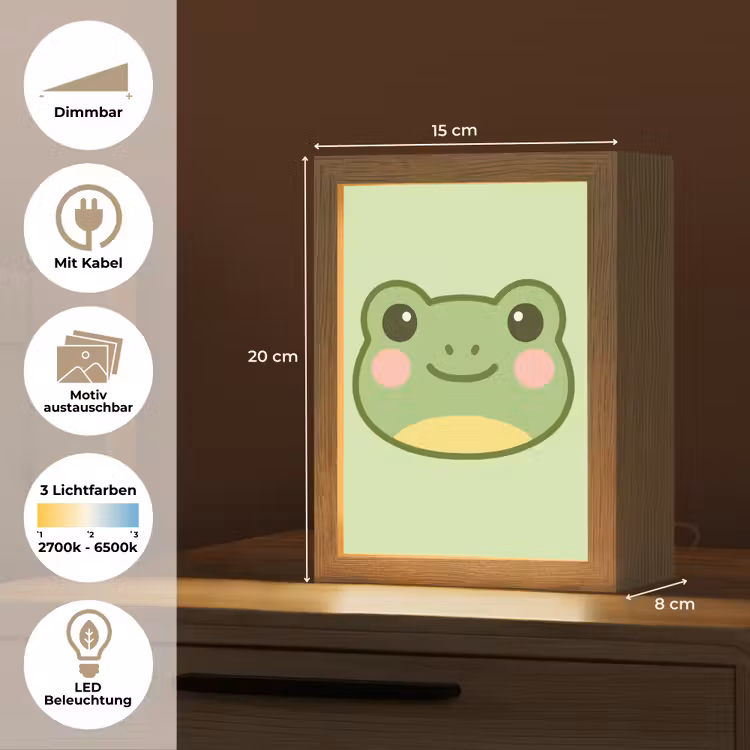 Kikker - Groen - Vriendelijkheid Light Box met kabel (Kinderlampje) klein -USP_websiteoverzichtDE