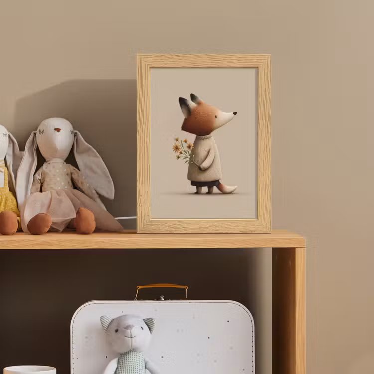 Vos - Gele bloemen - Minimalistisch Light Box met kabel klein -sfeer2_kind