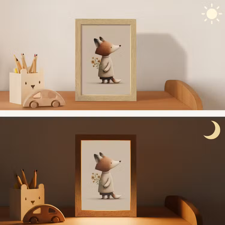 Vos - Gele bloemen - Minimalistisch Light Box met kabel klein -sfeer3_kind