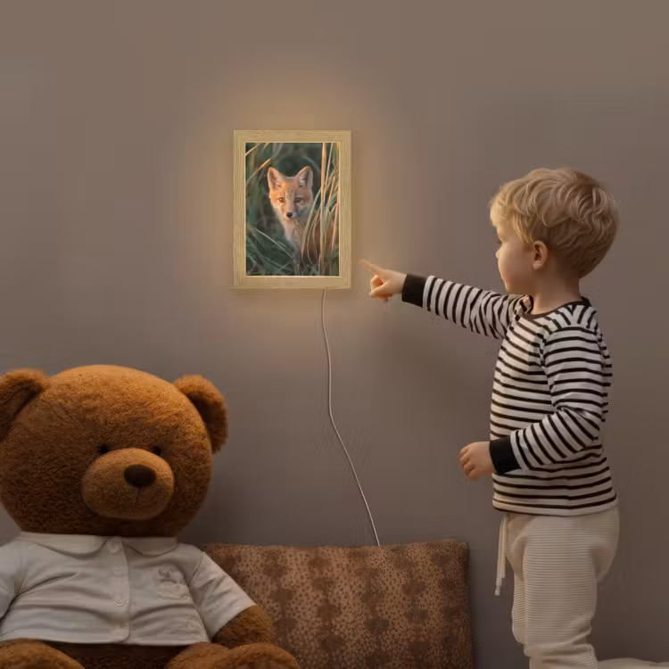 Vos - Oranje - Gras Light Box met kabel klein -sfeer4a_kind