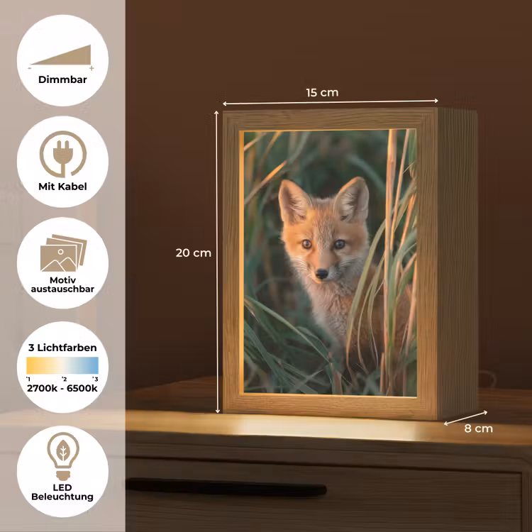 Vos - Oranje - Gras Light Box met kabel (Kinderlampje) klein -USP_websiteoverzichtDE