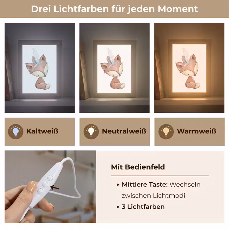 Vos - Dier - Bosdieren Light Box met kabel klein -USP_lichtkleurDE