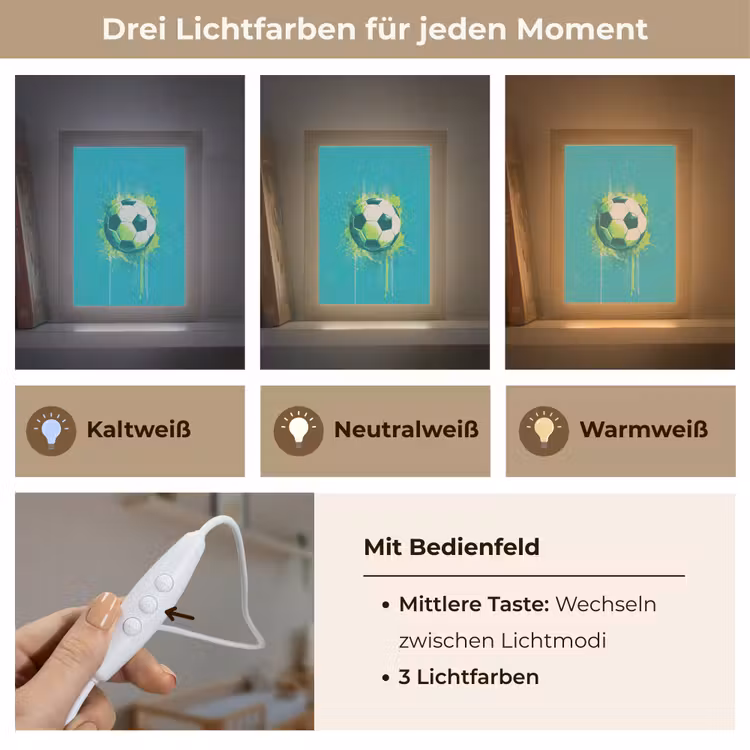 Voetbal - Abstract - Verfspatten - Groen Light Box met kabel klein -USP_lichtkleurDE