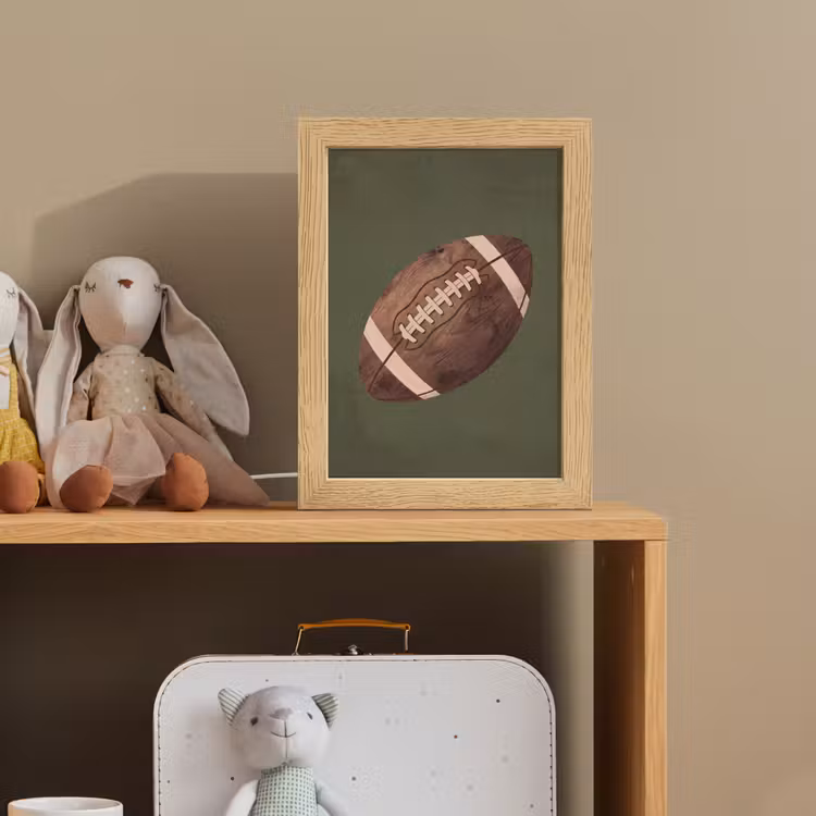 Football - Hout - Sport - Groen Light Box met kabel (Kinderlampje) klein -sfeer2_kind