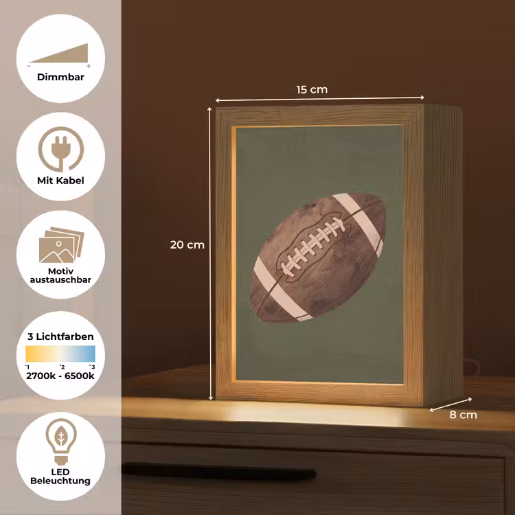 Football - Hout - Sport - Groen Light Box met kabel (Kinderlampje) klein -USP_websiteoverzichtDE