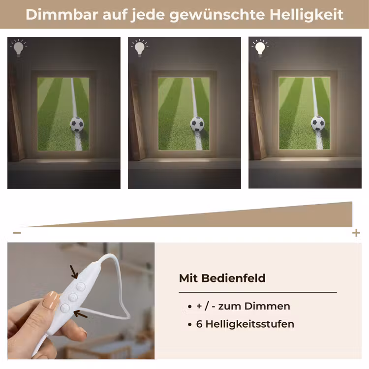 Voetbal - Grasveld - Sport - Groen Light Box met kabel (Kinderlampje) klein -USP_dimbaarDE