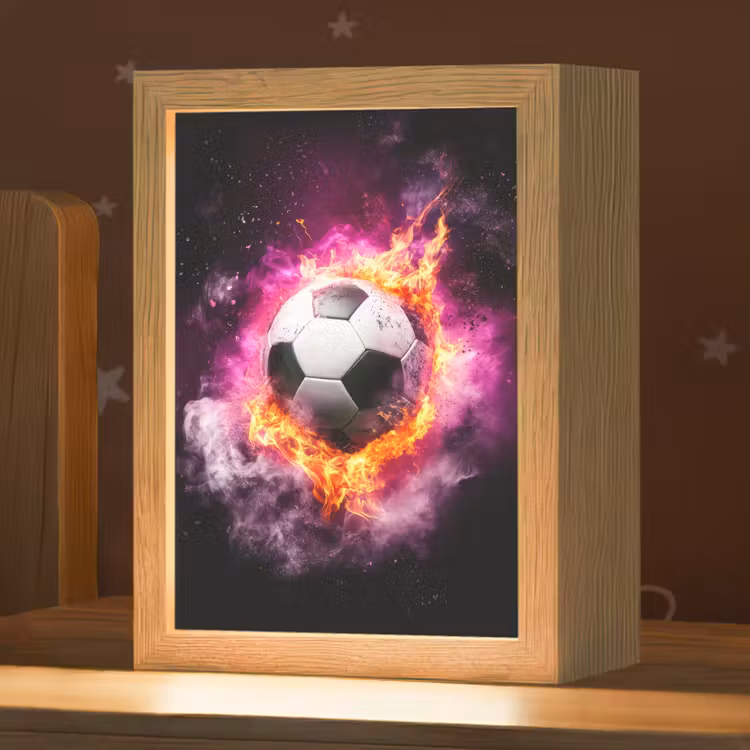 Voetbal - Roze - Vuur Light Box met kabel klein -zzz_3d_website