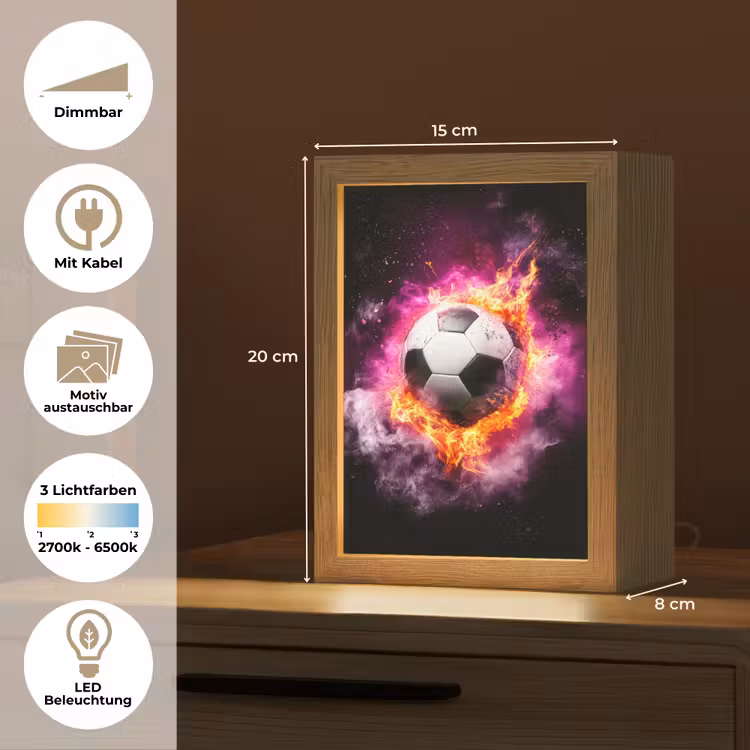Voetbal - Roze - Vuur Light Box met kabel (Kinderlampje) klein -USP_websiteoverzichtDE