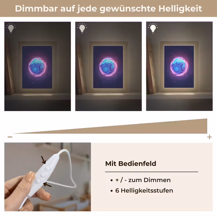 Voetbal - Sport - Blauw - Paars Light Box met kabel klein -USP_dimbaarDE