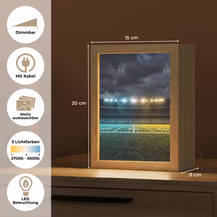 Voetbal - Stadion - Nacht - Modern Light Box met kabel (Kinderlampje) klein -USP_websiteoverzichtDE