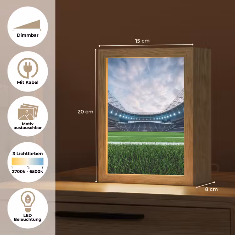 Voetbal - Stadion - Sport - Groen Light Box met kabel (Kinderlampje) klein -USP_websiteoverzichtDE