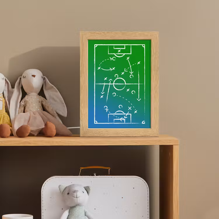 Voetbal - Tactiek - Spel - Groen - Blauw Light Box met kabel klein -sfeer2_kind