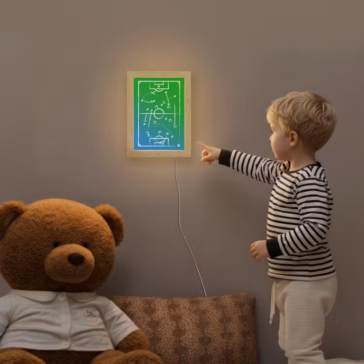 Voetbal - Tactiek - Spel - Groen - Blauw Light Box met kabel klein -sfeer4a_kind