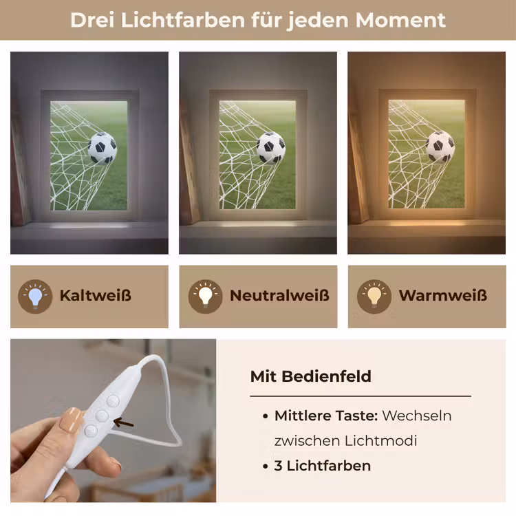 Voetbal - Goal - Net - Sport Light Box met kabel (Kinderlampje) klein -USP_lichtkleurDE