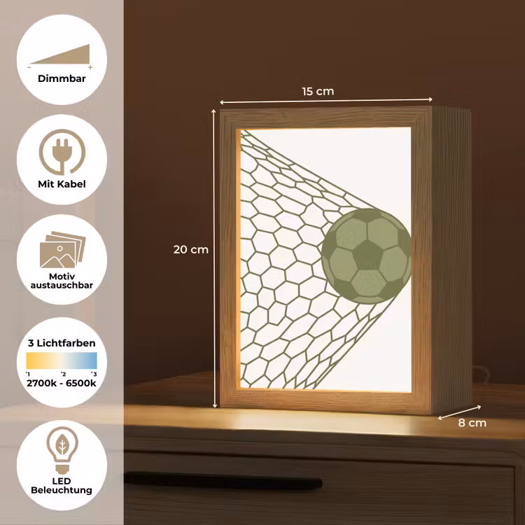 Voetbal - Goal - Sport - Groen Light Box met kabel (Kinderlampje) klein -USP_websiteoverzichtDE