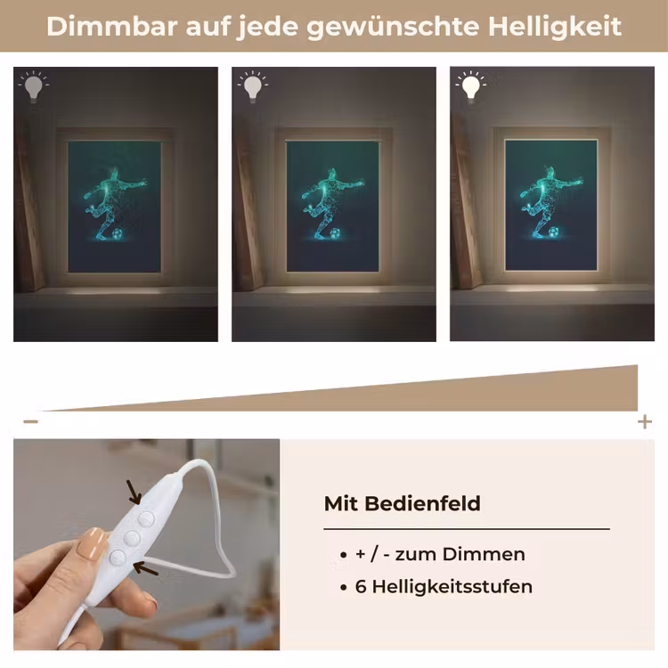 Voetballer - Trap - Blauw - Digitaal Light Box met kabel klein -USP_dimbaarDE