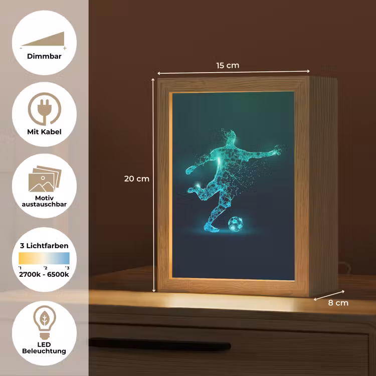 Voetballer - Trap - Blauw - Digitaal Light Box met kabel (Kinderlampje) klein -USP_websiteoverzichtDE