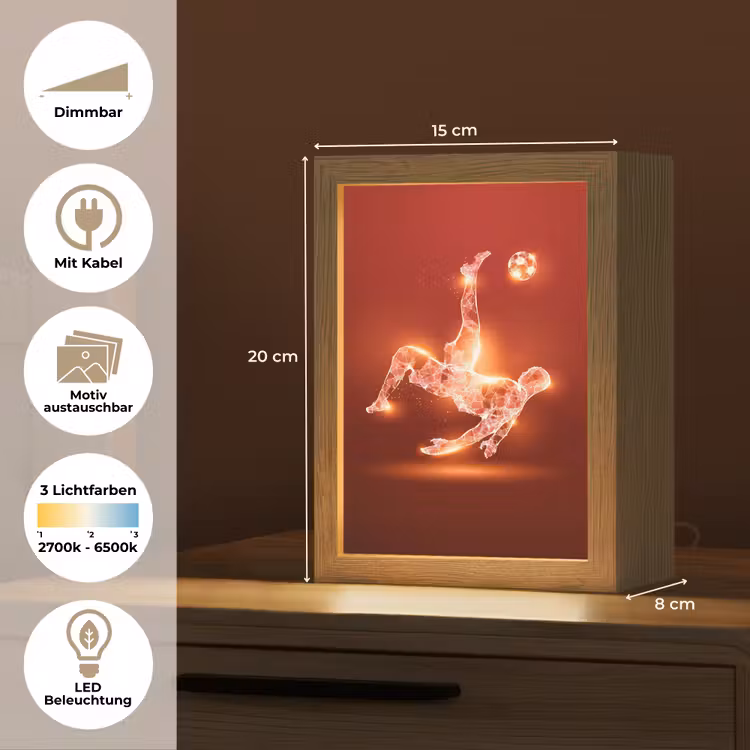 Voetballer - Omhaal - Rood - Neon Light Box met kabel (Kinderlampje) klein -USP_websiteoverzichtDE