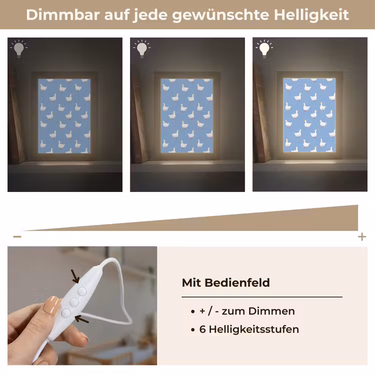 Ganzen - Elegant - Blauw Light Box met kabel (Kinderlampje) klein 904 -USP_dimbaarDE