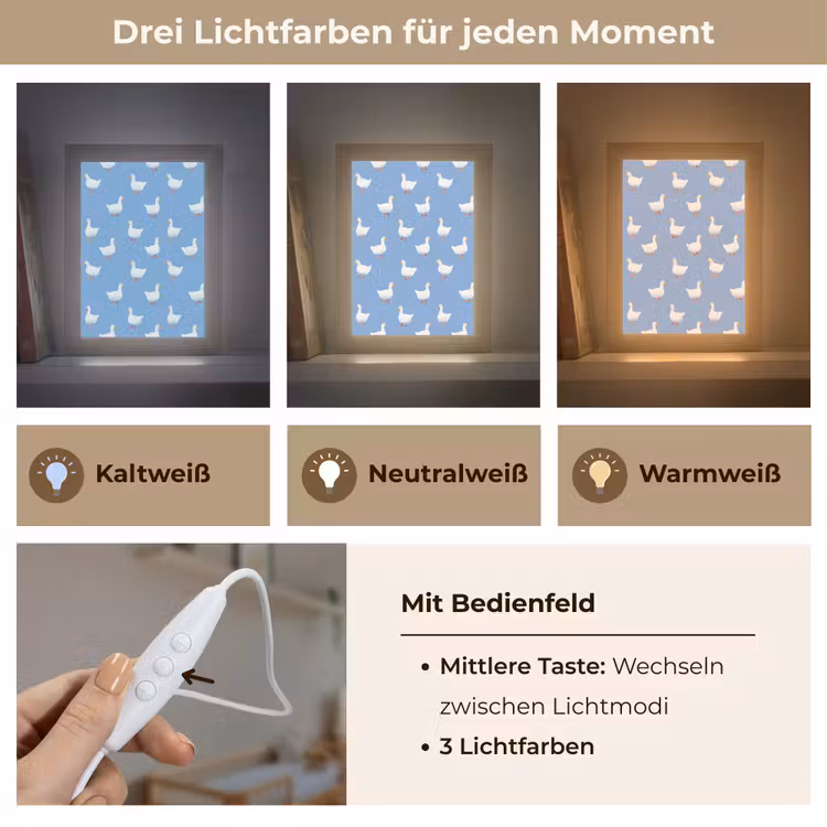 Ganzen - Elegant - Blauw Light Box met kabel (Kinderlampje) klein 904 -USP_lichtkleurDE