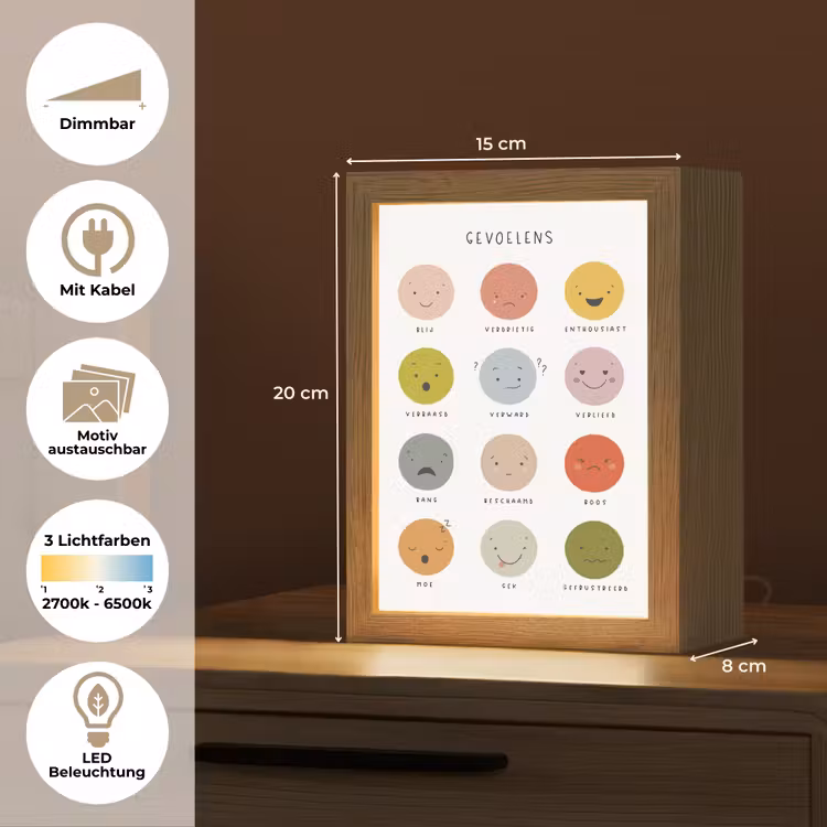 Gevoelens - Leren voor kinderen - Educatief - Kleuren Light Box met kabel (Kinderlampje) klein -USP_websiteoverzichtDE
