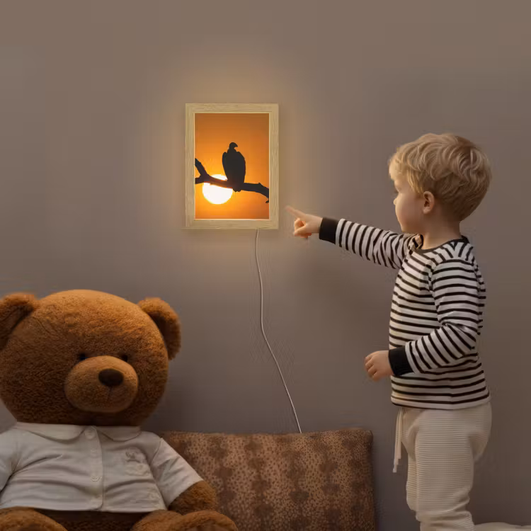 Gier - Tak - Zon - Oranje Light Box met kabel (Kinderlampje) klein -sfeer4a_kind