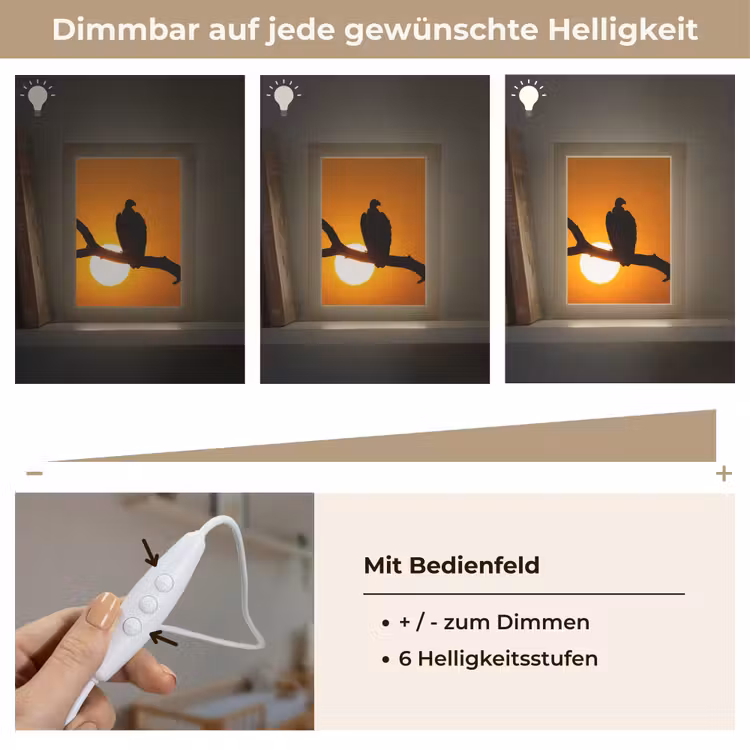 Gier - Tak - Zon - Oranje Light Box met kabel (Kinderlampje) klein -USP_dimbaarDE