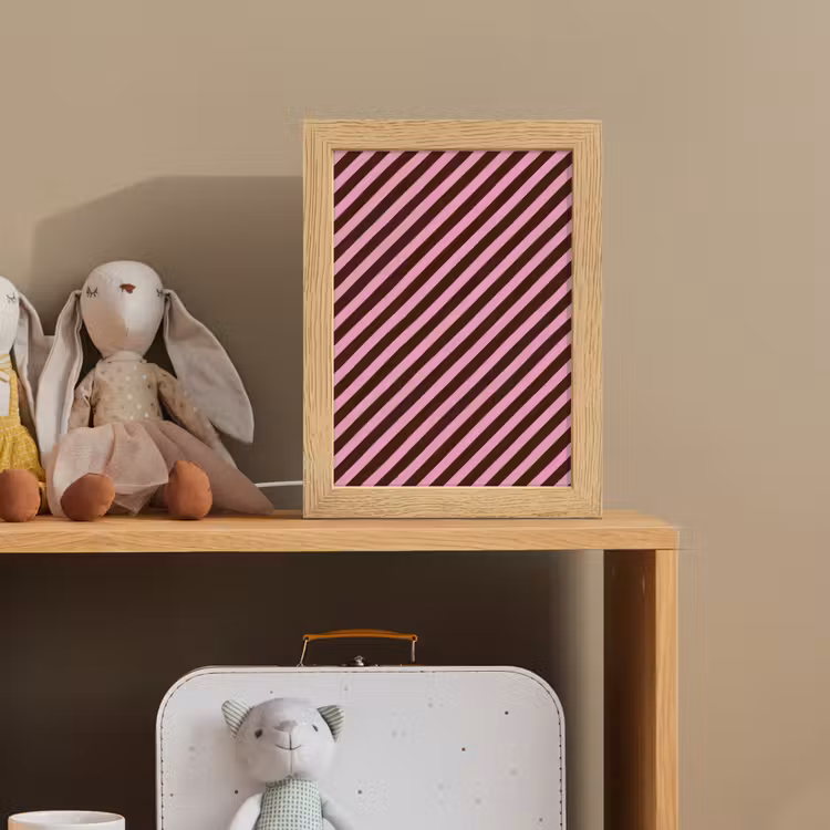 Strepen - Roze - Bruin Light Box met kabel (Kinderlampje) klein 904 -sfeer2_kind