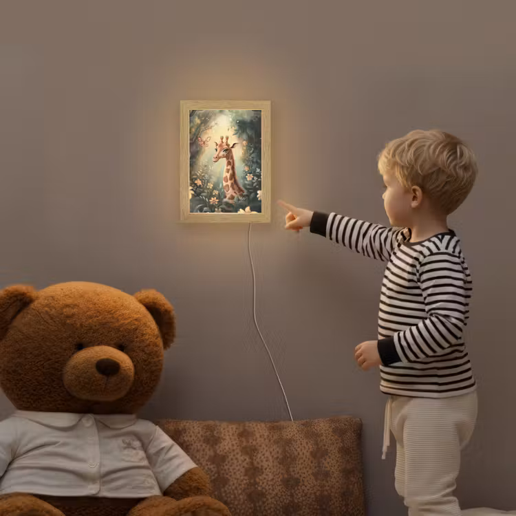 Giraffe - Jungle - Bloemen Light Box met kabel klein -sfeer4a_kind