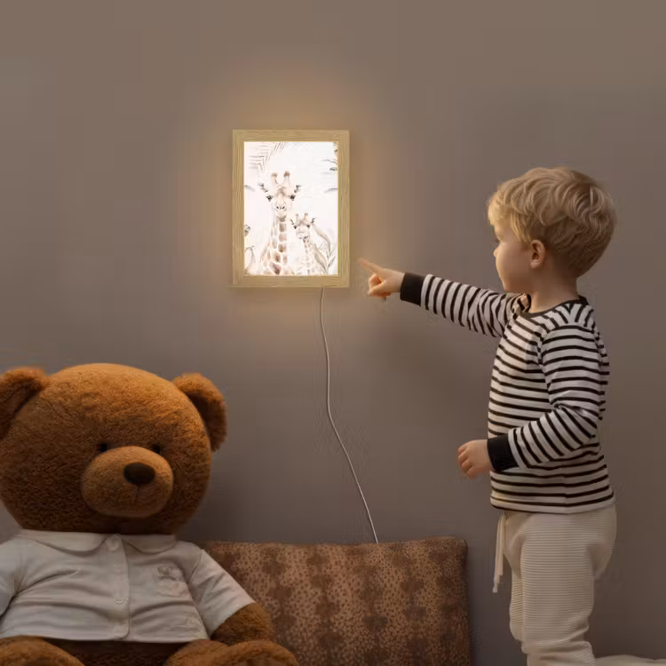 Giraffe - Jungle - Bruin - Kinderen Light Box met kabel klein -sfeer4a_kind