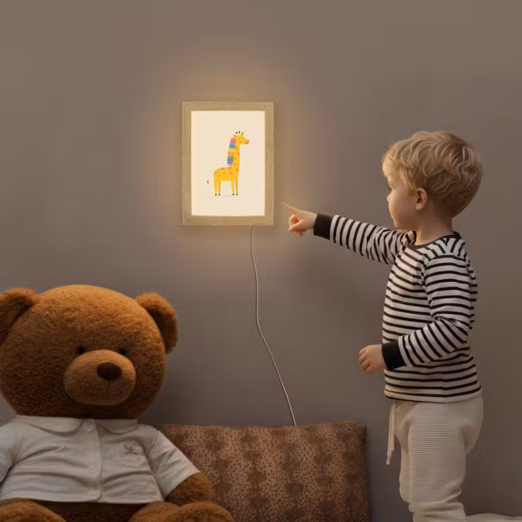 Giraffe - Regenboogmanen - Beige Light Box met kabel klein -sfeer4a_kind